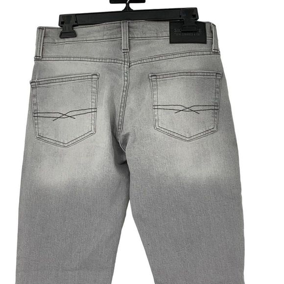 Signature Levis S37 Slim Women Gray Jeans Size 29 x 31 Raw Hem Stretch EUC - Picture 5 of 11